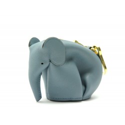 NEUF PORTE-CLES LOEWE PORTE-MONNAIE ELEPHANT CUIR BLEU NEW LEATHER WALLET 380€