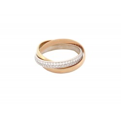 BAGUE CARTIER TRINITY PM 3 ORS DIAMANTS 54 OR JAUNE ROSE BLANC 18K RING 7750€