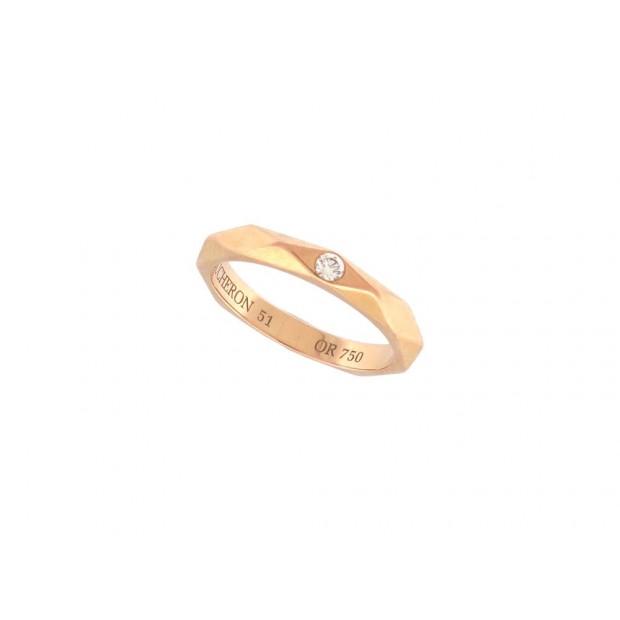 BAGUE BOUCHERON ALLIANCE FACETTE OR ROSE 18K 1 DIAMANT 0.02CT 51 GOLD RING 2490€