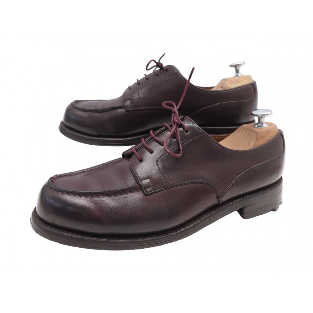 CHAUSSURES JM WESTON DERBY LE GOLF 641 7.5C 41.5 FIN EN CUIR BORDEAUX SHOES 870€