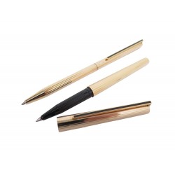 NEUF PARURE ST DUPONT STYLO ROLLERBALL & BILLE PLAQUE OR DORE BALLPOINT PEN 770€