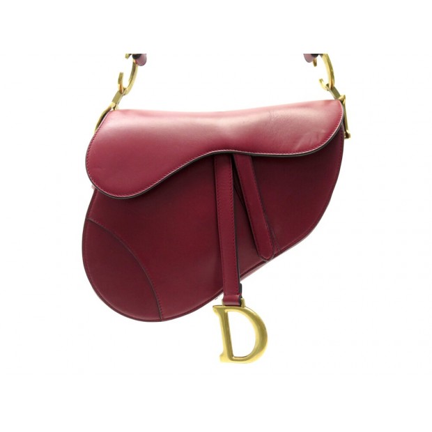 SAC A MAIN CHRISTIAN DIOR SADDLE M0455CBAA CUIR BORDEAUX LEATHER HANDBAG 3800€