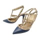 CHAUSSURES VALENTINO ESCARPINS ROCKSTUD 39 BICOLORE BLEU VIEUX ROSE SHOES 950€