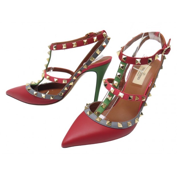 CHAUSSURES VALENTINO ESCARPINS ROCKSTUD 39 CUIR MULTICOLORE LEATHER SHOES 950€