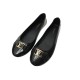 NEUF CHAUSSURES LOUIS VUITTON BALLERINES OXFORD CUIR VERNI 38.5 NEW SHOES 950€