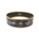 BRACELET HERMES MOTIF DRAPEAUX TAILLE 23 CM EMAIL LARGE NOIRE ENAMEL BANGLE 550€