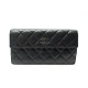 PORTEFEUILLE CHANEL TIMELESS LOGO CC EN CUIR MATELASSE NOIR PORTE MONNAIE 1140€