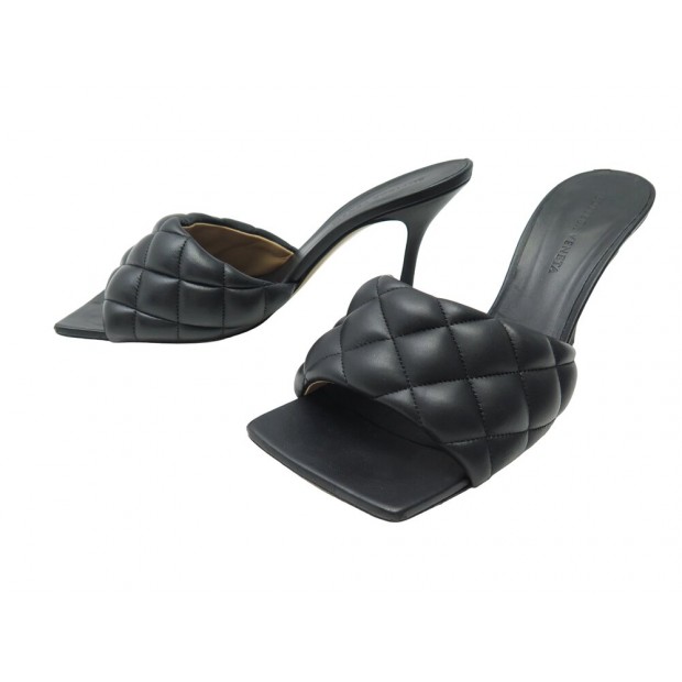 CHAUSSURES BOTTEGA VENETA MULES PADDED 40 CUIR NOIR SANDALES SHOES SANDALS 900€