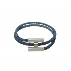 NEUF BRACELET HERMES TOURNIS TRESSE JEAN 20 CM NEW DENIM BANGLE STRAP 390€