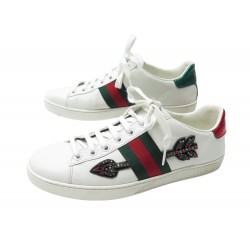 CHAUSSURES GUCCI BASKETS ACE BRODEES FLECHES 454551 39 CUIR SNEAKERS SHOES 725€