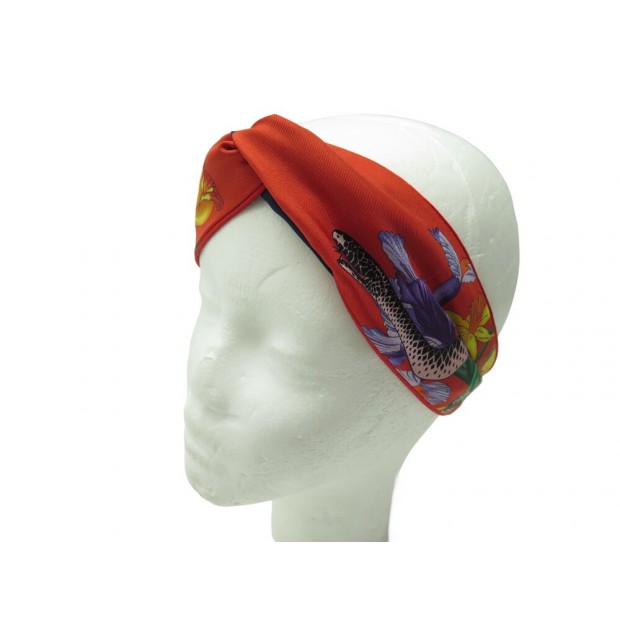 NEUF BANDEAU GUCCI FLORA SNAKE 455945 FOULARD SOIE MULTICOLORE HEAD SCARF 290€