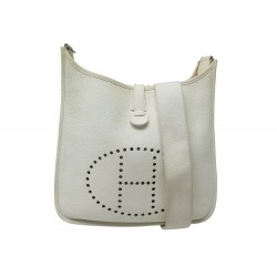 SAC A MAIN HERMES EVELYNE 33 GM 2006 CUIR TOGO BLANC WHITE HANDBAG BOITE 2850€