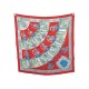 NEUF FOULARD HERMES CLIQUETIS H001574S J. ABADIE CARRE 90 SOIE ROUGE SCARF 495€