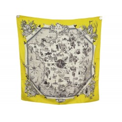 VINTAGE FOULARD HERMES LA FRANCE 1959 F DE LA PERRIERE CARRE 90 SOIE SCARF 495€