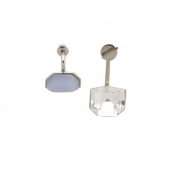 NEUF BOUCLES D'OREILLES DIOR SET EN METAL ARGENTE BIJOU EARRINGS JEWEL 290€