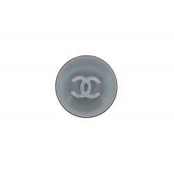 NEUF BROCHE CHANEL RONDE LOGO CC DOME PLEXYGLASS 41MM METAL ARGENTE BROOCH 650€