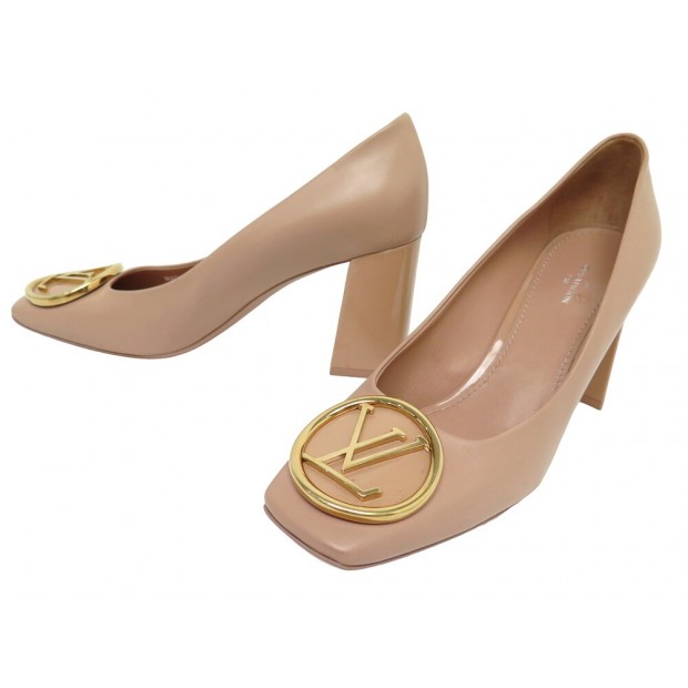 CHAUSSURES LOUIS VUITTON MADELEINE ESCARPINS 39 CUIR ROSE NUDE SHOES PUMPS 950€