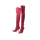 NEUF BOTTES FENDI CUISSARDES ROCKOKO CUIR TOILE ROUGE 40 NEW CANVAS BOOTS 1300€