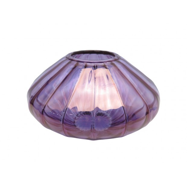 NEUF VASE CHRISTIAN DIOR EN CRISTAL VIOLET ROND MULTIFACETTES BOITE CRYSTAL NEW