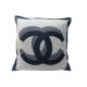 NEUF COUSSIN CHANEL LOGO CC EN LAINE ET CACHEMIRE NEW WOOL CASHMERE PILLOW