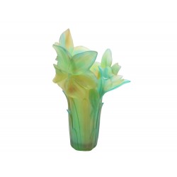 VASE DAUM AMARYLLIS NANCY 2011 FLEURS EN PATE DE VERRE MULTICOLORE VESSEL 12500€