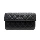 NEUF PORTEFEUILLE CHANEL TIMELESS LOGO CC EN CUIR MATELASSE NOIR WALLET 1140€