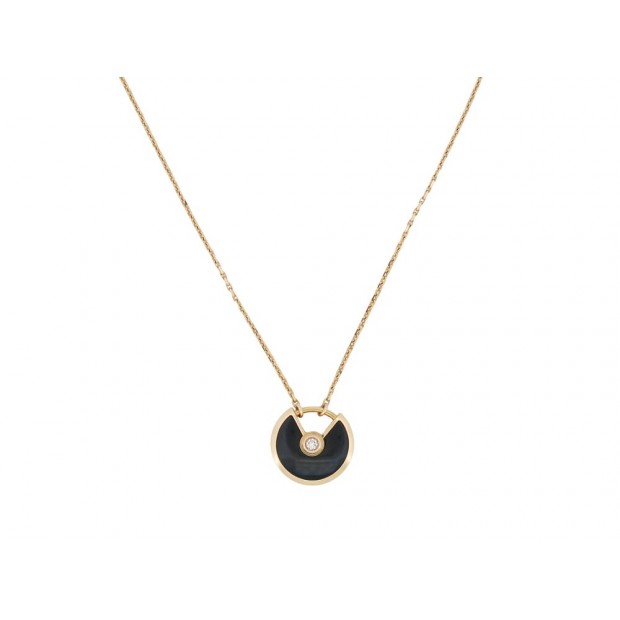 NEUF COLLIER CARTIER AMULETTE XS 38-41 OR JAUNE ONYX ET DIAMANT CRB3047200 2180€