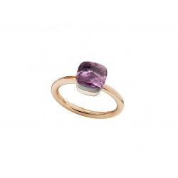 BAGUE POMELLATO NUDO T 54 EN OR JAUNE PIERRE AMETHYSTE + BOITE ECRIN RING 1830€