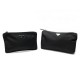 LOT 2 POCHETTES PRADA TOILE RE-NYLON TROUSSES NOIRES CANVAS CLUTCH POUCH 1100€