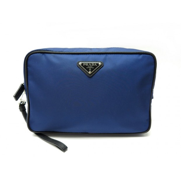 NEUF POCHETTE PRADA TOILE RE-NYLON BLEUE NEW BLUE BAG POUCH CLUTCH 650€