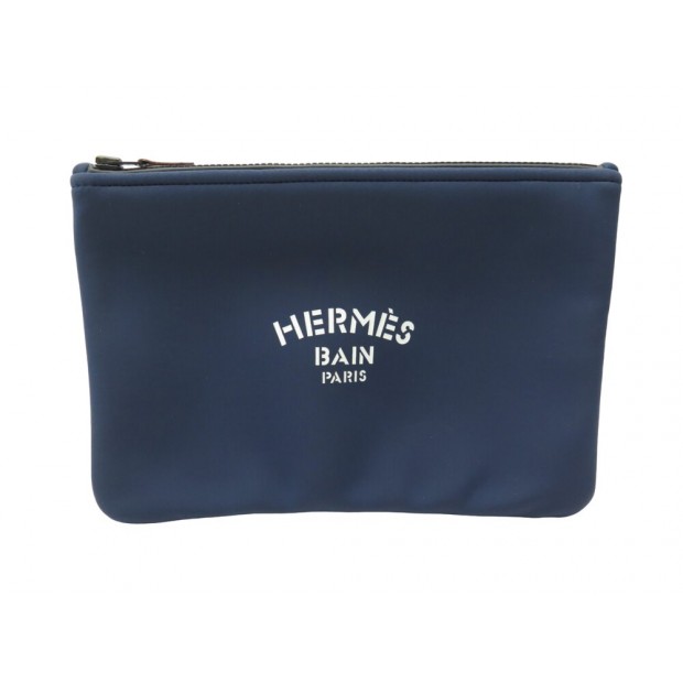 NEUF TROUSSE HERMES NEOBAIN MOYEN MODELE BLEU MARINE POCHETTE NEW POUCH 330€