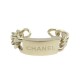 BRACELET CHANEL MANCHETTE JONC CHAINE GOURMETTE LOGO EN METAL DORE BANGLE 1300€