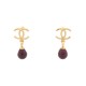 NEUF BOUCLES D'OREILLES CHANEL LOGO CC PENDANTES PERLES BORDEAUX EARRINGS 750€