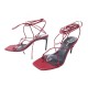 CHAUSSURES SAINT LAURENT SANDALES A BRIDES 38 EN CUIR ROUGE LEATHER SHOES 895€