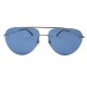 NEUF LUNETTES DE SOLEIL GUCCI LOGO GG GG0397S BLEU METAL ARGENTE SUNGLASSES 350€