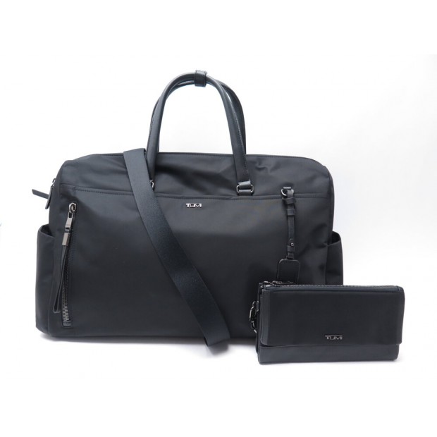 NEUF LOT TUMI SAC VOYAGE VENICE + PORTEFEUILLE TOILE NEW TRAVEL BAG WALLET 880€