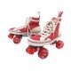 VINTAGE RARE PATINS A ROULETTES CHANEL LOGO CC 39 TOILE ROUGE RED ROLLER SKATES