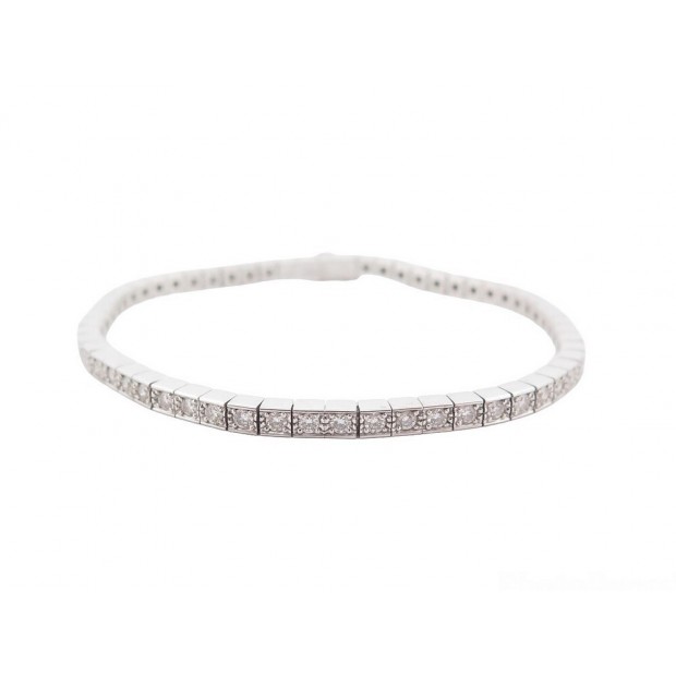 NEUF BRACELET CARTIER LANIERE TENNIS OR BLANC 18K 62 DIAMANTS 1.56CT 16CM BANGLE