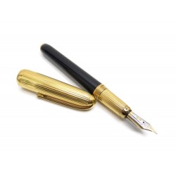 NEUF STYLO PLUME LOUIS CARTIER LAQUE NOIRE & METAL DORE ECRIN FOUNTAIN PEN 900€