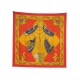 FOULARD HERMES LES BISSONE DE VENISE ANNIE FAIVRE CARRE 90 SOIE ROUGE SCARF 495€