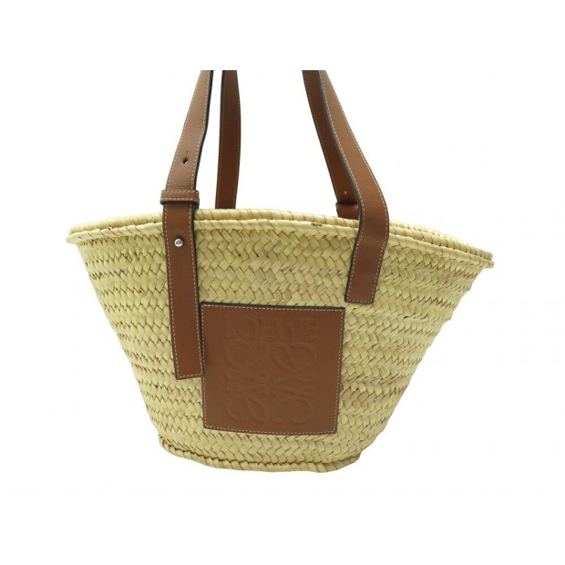 NEUF SAC A MAIN LOEWE PANIER CABAS 327.02.S92 45 EN FIBRE DE PALMIER BEIGE 500€