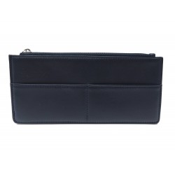 NEUF PORTEFEUILLE CHANEL PORTE CARTES MONNAIE CUIR BLEU MARINE CARDS HOLDER 670€