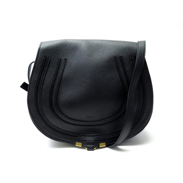 NEUF SAC A MAIN CHLOE MARCIE PORTE EPAULE GM EN CUIR GRAINE NOIR BAG PURSE 1590€