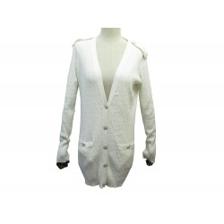 VESTE CHANEL GILET LONG CARDIGAN BOUTONS LOGO CC P53624K06978 M 38 JACKET 5000€