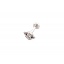 NEUF MONO BOUCLE DJULA PIERCING D'OREILLE BARRE OEIL EA76456-WG OR DIAMANTS 420€