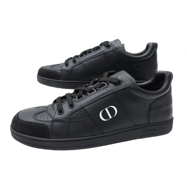 NEUF CHAUSSURES BASKETS CHRISTIAN DIOR D-BEE 38 CUIR NOIR SNEAKERS SHOES 900€