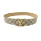 CEINTURE LOUIS VUITTON BOUCLE LV INITIALS TOILE DAMIER AZUR M9609 T85 BELT 500€