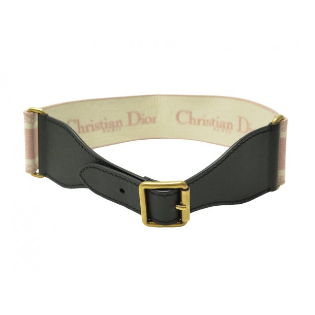 NEUF CEINTURE CHRISTIAN DIOR SIGNATURE LARGE B0001CBTE T75 TOILE CUIR BELT 1125€