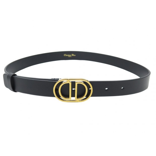 NEUF CEINTURE CHRISTIAN DIOR BOUCLE LOGO CD TAILLE 75 CUIR LEATHER NEW BELT 490€