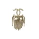 NEUF BROCHE CHANEL LOGO CC PERLES CHAINES PENDANTES METAL DORE GOLD BROOCH 800€